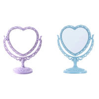 Espejo De Maquillaje De Mesa En Forma De Corazón Portátil Doble Cara Espejo De Mano Compacto Para Mujeres Estilo Chino - details 7