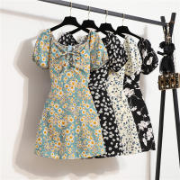 Vestido Mini De Verano Para Mujer Estampado Floral Chiffón Casual Cintura Natural Manga Larga Suelta Cierre De Cremallera - details 6