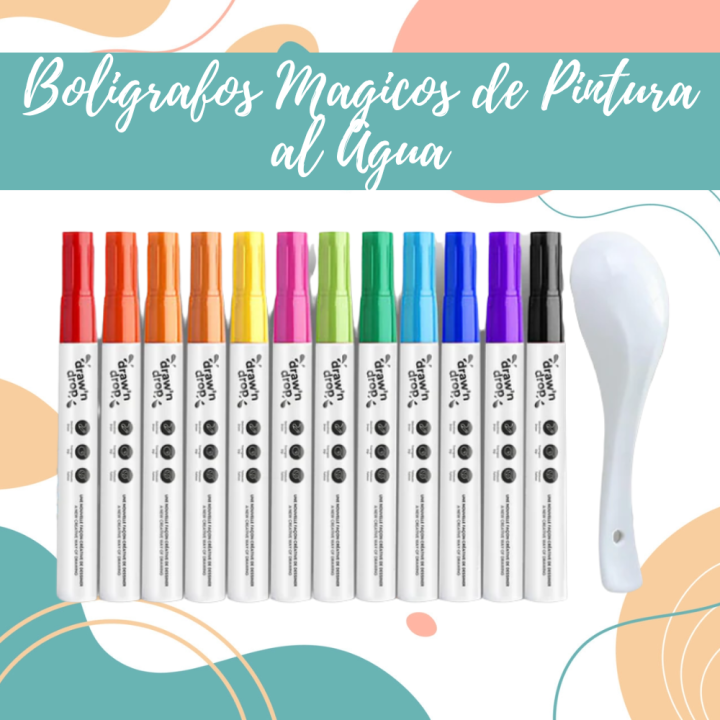 Defieltro Bolígrafo Flotante Mágico Para Niños 12 Colores Marcadores De Pintura Colorida Tinta Flotante Doodle Bolígrafos Montessori