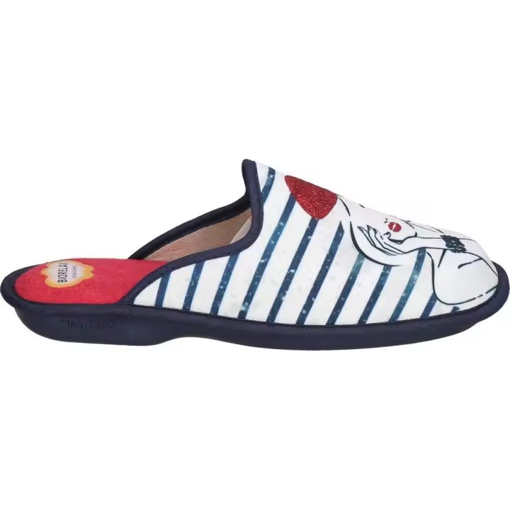 ZAPATILLAS DE CASA COSDAM 4060 PARA MUJER - PANTUFLAS CON RAYAS Y DIBUJO - ZAPATILLAS DE CASA ABIERTAS - SIN CIERRE - CÓMODAS - ALTA CALIDAD - 1