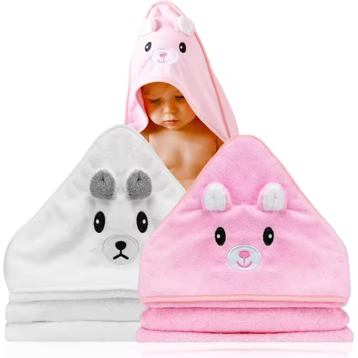 2 Unidades Toalla Bebe-Gift Bebe recien nasido Niño-Toallas Bebe con capucha de animales 0-3 años - Albornoz Bebe Baño-Capa de baño Bebe-Regalos para Bebes recién nacidos (80CM *) 80cm) - 1
