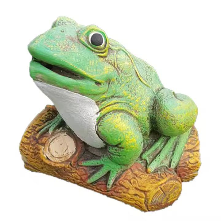 FIGURA DECORATIVA DE PIEDRA PARA JARDÍN - RANA SURTIDOR 19X13CM - AnaParra - 1