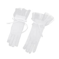Guantes De Boda Elegantes Para Novia Con Lazo Accesorios De Boda Para Damas Guantes De Noche Formales De Encaje Rayón Talla Única - details 29