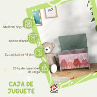 ZONEKIZ Cajas de Almacenamiento Cajas de Juguetes para Niños de 3 a 8 Años con 2 Asas y Estampado de Zorro Carga 20 kg para Libros Ropas en Dormitorio Salón Comedor 60x37x39 cm - details 3