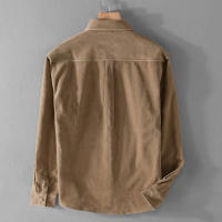 Camisa De Algodón De Corduroy Para Hombres Diseñadora Italiana Calidad Superior Moda Otoño Invierno Talla Grande Cuello Cuadrado Estilo Casual - details 3