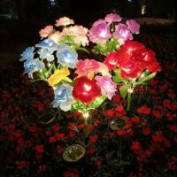 1 Rama De Rosas Solares De 7 Cabezas Luz De Jardín LED Para Decoración De Ambiente Insertada En El Suelo Para Camino Patio Jardín - details 5