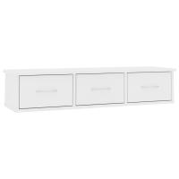vidaXL Estante cajones pared contrachapada 88x26x18,5cm Blanco, Negro, Roble Sonoma Mueble Almacenaje Estantería para Oficina, Estudio, Dormitorio Estantería/Librería/ mueble de Almacenamiento - details 7