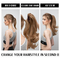 Extensiones De Cabello Sintético Clip in Ponytail 14" Pelirrojo Falso Cabello Ondulado Pierna Falsa Con Cinta Elástica Cola De Caballo - details 2