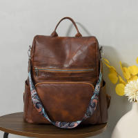 Mochila 3 en 1 para mujer, bolso de hombro femenino, Vintage, de cuero suave, Mochila de viaje de lujo para niña - details 1