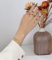 Encanto Pulsera de acero inoxidable para mujer, cadena de bola de acero de doble capa con corazón hueco, joyería para fiesta, amigos, los mejores regalos, pulsera de acero inoxidable de Color dorado para mujer, joyería étnica Cultural - details 24
