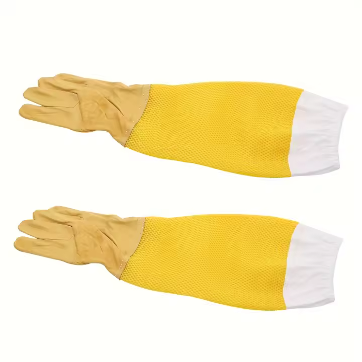 1 par de guantes a prueba de abejas, guantes de malla larga transpirables a prueba de picaduras - 1