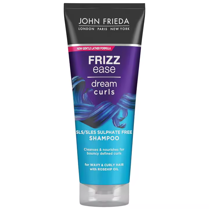 JOHN FRIEDA - Champú Dream Curls 200 ml, Champú de Rizos Definidos, Define e Intensifica, Fórmula Enriquecida con Aceite de Rosa Mosqueta, Humectante para Facilitar el Peinado, Protección Térmica - 1