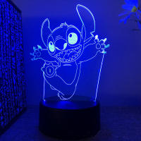 Lámpara De Mesa Anime Stitch 3D Luz Nocturna Cambio De Color 16 Brillo Ajustable Regalo De Cumpleaños Y Navidad Para Niños - details 4