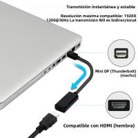 Cable Adaptador Mini Displayport a HDMI 4K 1080P Compatible Para Apple MacBook Air pro Conector Macho Mini Displayport a Conector Hembra HDMI - details 3