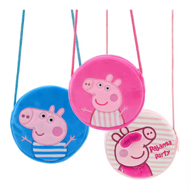 Bolso Bandolera De Peluche Peppa Pig Para Niñas Bolsa De Hombro Redonda De Dibujos Animados Monedero Regalo De Juguetes Para Niñas - 1