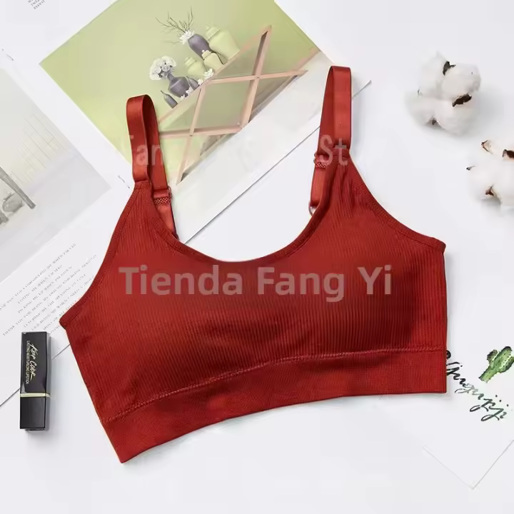 Sujetador De Deporte Sin Costuras Para Mujer Copa Completa Transpirable Cómodo Para Dormir Y Correr Fitness Sostenido Con Resaltos - 1