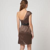 Vestido LOVE & MONEY Satinado con Escote Asimétrico y cierre con cremallera - REF: G12029 - details 7