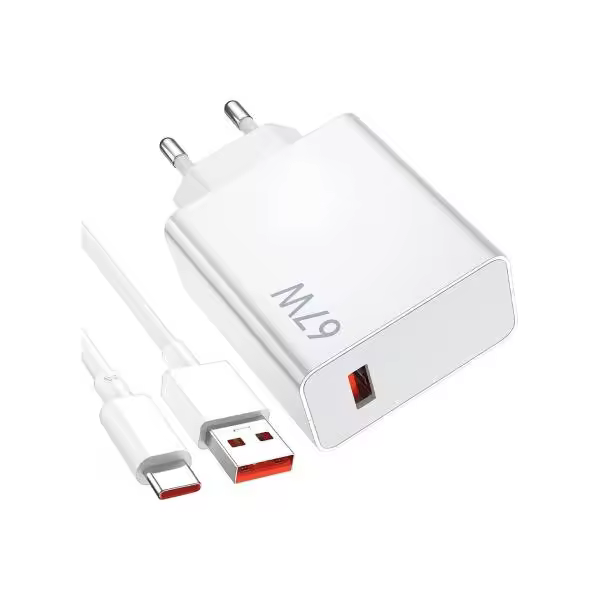 Xiaomi Charging Combo 67W Cargador Rápido USB-A + Cable de datos USB-C Blanco MDY-12-ES - 1