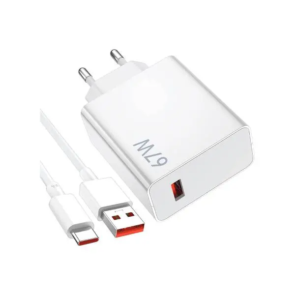 Xiaomi Charging Combo 67W Cargador Rápido USB-A + Cable de datos USB-C Blanco MDY-12-ES - 1