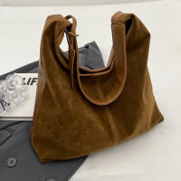 Bolso De Hombro Para Mujer Vintage Con Capa Mate Gran Capacidad Color Sólido Estilo Casual Retro Para Otoño Bolsa De Comercio - details 2