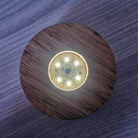 Soporte De Madera Redondo Para Luz LED 8cm Base De Tabla Nocturna Lámpara 3D Portador De Arte Ornamentos De Cristal Resina - details 3
