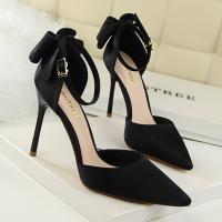 Sandalias Elegantes De Satén Para Mujer Verano Con Nudo De Mariposa Bajo Tacón 8cm 10cm Bota Larga De Boda Rojo Tinto Zapatos Bigtree - details 46