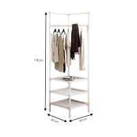LUTODY - Perchero de pie, Zapatero, Compacto de varios niveles, Organizador esquinero de prendas y zapatos, Vertical, Tubo metal, Vestidor portátil para recibidor, Entrada, Sala de estar, Salón, Ligero y resistente - details 13