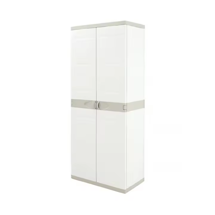 ARMARIO CON DIVISION ESCOBERO BEIGE 70x41x176 CM PLASTIKEN - 1