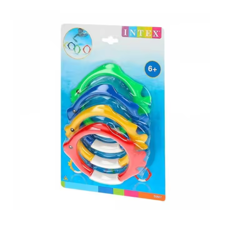 Juego de agua aros 4 colores Intex buceo en piscina - 1