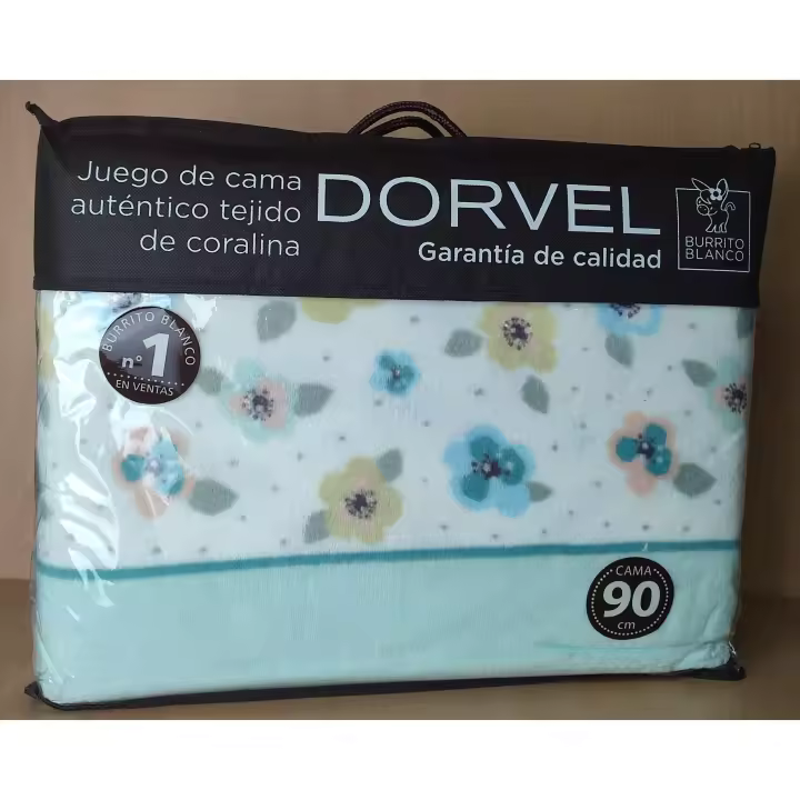 Juego de Sábanas Coralina BURRITO BLANCO. Extrasuave, Cálida, Máxima Calidad, No hace Bolas. Cama 90. Rosa, Camel, Azul, Aguamarina. Invierno - 1