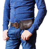 Bolsa De Cintura Para Hombre En Cuero Grande Con Gran Capacidad Móvil Para Correr Holster Caso De Teléfono Running Pouch - details 1