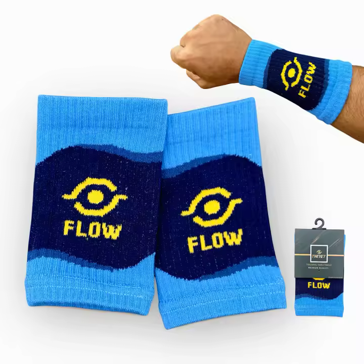 THEYET Muñequeras Deportivas de Algodón Absorbente para el Sudor (Par)  Sujeción, Seguridad y Confort  Wristband Elástica Unisex para CrossFit, Fitness, Gimnasio, Padel, Tenis, Gym, Cross Training para Hombre y Mujer (Negro y Dorado) - 1