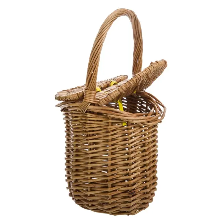 WANDERLUST DECO Cesta con tapas de mimbre marrón 17x13x17/27h cm - 1