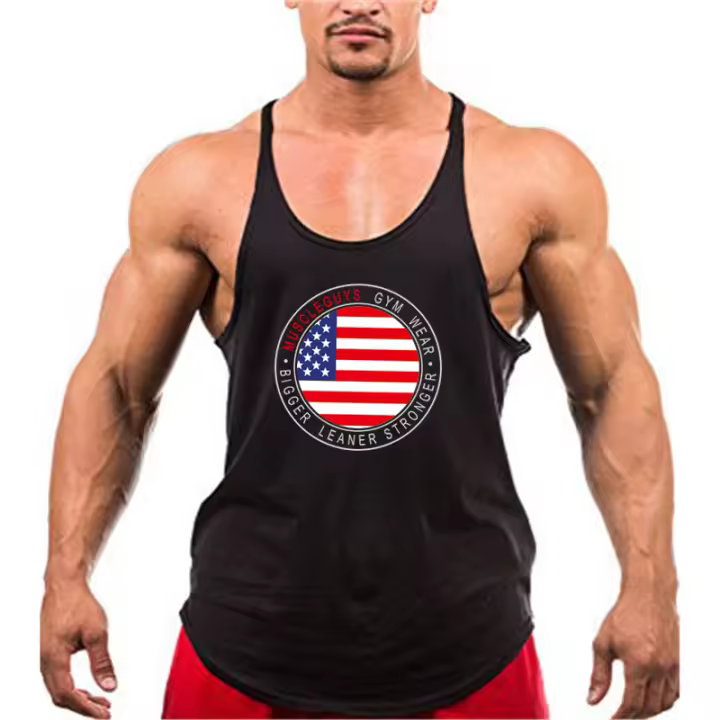 Brand bodybuilding fitness clothing gym stringer tank top men musculation vest men undershirt solid Muscle tank blank Tops - 1