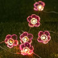 Luz De Flores De Cerezo En Rosa Con 10/20/30 LED Decoración Para Pared Y Dormitorio Luz Faeirita Operada Por Batería Para Sala De Estar Y Puertas - details 1