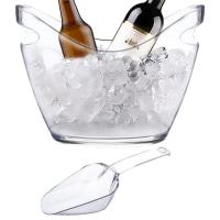 Cubeta De Hielo Transparente Con 2 Cucharas Y Mango Gran Cubeta De Refrescos Para Vino Y Champán Suministros Para Bar Para Reuniones Familiares - details 0