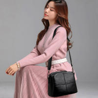 Bolso De Hombro Para Mujer Vintage En Piel Suave PU Color Sólido Cuadrado Bolsa Cruzada Para Mujer Madura Nuevo Gran Mensajero - details 2