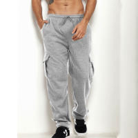 Pantalones De Cargo Para Hombre Ajuste Recto Deportivos Otoño Invierno Streetwear Sueltos De Algodón Con Múltiples Bolsillos - details 2