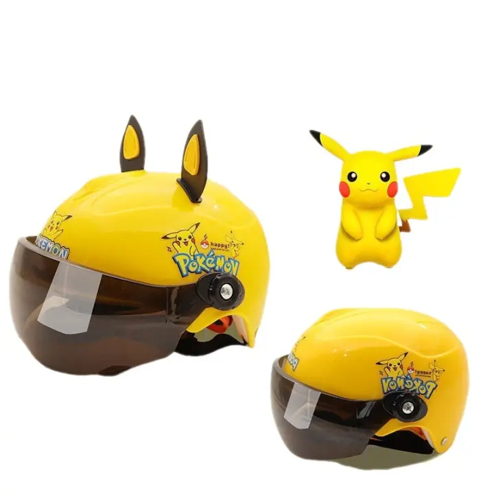 Casco de dibujos animados para niños-Diseño amarillo lindo con gafas Tawny y decoración de orejas para niños y niñas (tamaño universal) - 1
