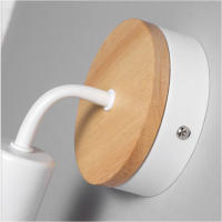 Soporte De Lámpara De Madera Vintage Sconce Luz De Pared Decoración Industrial Para Dormitorio Y Comedor E27 Luz De Lado Retro - details 10