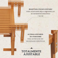 Outsunny Mesa Colgante de Balcón Mesa para Balcón Plegable de Madera con Altura Ajustable en 4 Niveles Carga 20 kg para Terraza 68x65x40,5-55 cm Madera Natural - details 3