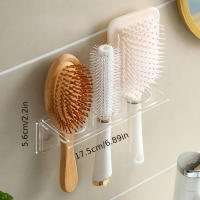 Organizador De Baño Colgante En La Pared De Acrílico Transparente Para Cepillos Y Peines Sin Necesidad De Perforar Espacioso Y Para Almacenamiento De Artículos De Higiene Personal - details 2