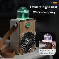 Ventilador portátil recargable, ventilador vintage en aerosol, refrigerador inalámbrico USB Eléctrico, minihumidificador de carga para acampar, circulador de mano, ventilador Verde - details 2