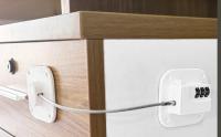 Candado blanco de 2 piezas para refrigerador con código - Candado infantil para refrigerador - Candado de combinación autoadhesivo para refrigerador - Cerradura de seguridad para puerta de refrigerador, armarios con ventana, roperos - Candado para bebés - - details 5