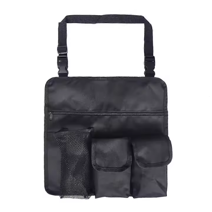 Silla apoyabrazos organizador Silla de playa colgante bolsa de almacenamiento bolsa de aperitivos con 4 bolsillos para silla de camping plegable al aire libre - 1