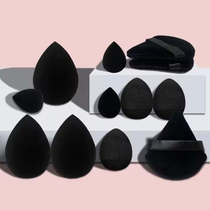 Juego de 12 esponjas de base de maquillaje esenciales para principiantes, de combustión, tamaño pequeño, mediano y grande - 1