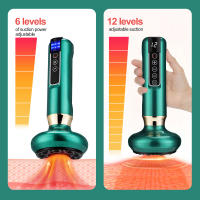 Masajeador De Cintura Eléctrico Con 12 Velocidades Y Copas De Ventosa Para Terapia Anti-Celulitis Y Quemagrasa Guasha De Masaje Corporal - details 1
