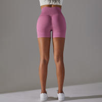 Pantalones cortos deportivos de Yoga sin costuras para mujer, pantalones cortos deportivos para ciclismo, trotar, Fitness, cintura alta, Push Up, pantalones cortos de gimnasio, mallas, ropa de Yoga - details 23