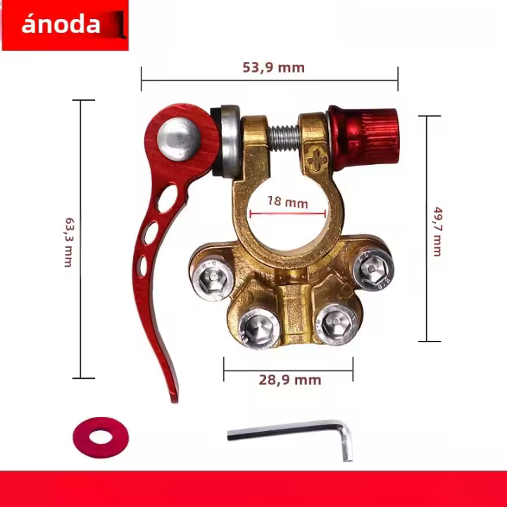 Conector De Batería De Latón Nueva Pinza De Batería Thicken Head Cable De Alimentación Para Automóviles Y Electrónica - 1