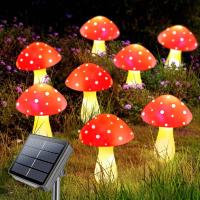 12pcs Luz Solar LED De Enchufe En Forma De Setas Para Jardín Decoración Externa Impermeable Luz De Fairy Para Camino Y Césped - details 0